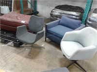 Skid of Furniture - Chairs & Leather Ottoman