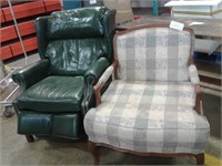 Vintage Upholstered Chair & Old Recliner