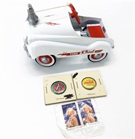 Vintage toy pedal car, pins and more!