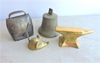 Anvil , Mouse Paperweight, Small Bells, Etc