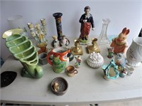 Selection Figurines, Candlesticks, Etc
