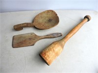 Antique Wood Kitchen Utensils
