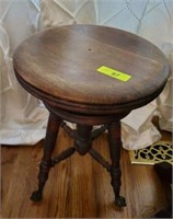 VINTAGE BALL AND CLAW PIANO STOOL