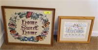 2 PC NEEDLE POINT FRAMED PRINTS
