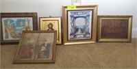 GROUP OF RELIGIOUS PRINTS AND ICON