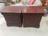 2 CHERRY STAINED SIDE TABLES