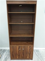 SHELVING UNIT WITH LIGHTS AND STORAGE
