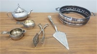 SILVER TEA AND SERVING SET