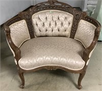 Vintage French Walnut Louis Xv Style Bergere