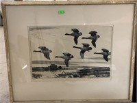 Ducks In-flight Framed Print Artist Signed And