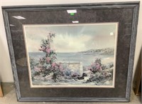 Artist Signed Framed Print 34x29 Stained
