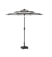9-ft Black and White Stripe Umbrella