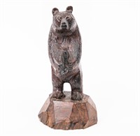 Art Sculpture Carved Ironwood Bear