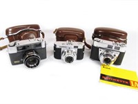 Vintage 35mm cameras.