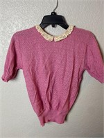 Vintage 1970s Herald House Lace Collar Shirt
