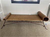 Rattan & metal bench