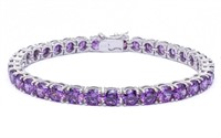 Round Cut 14.50ct Amethyst Bracelet