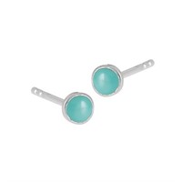 Turquoise 4 Mm Stud Earrings