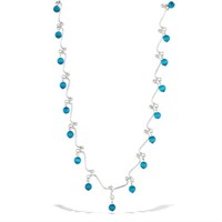 Turquoise Bead Squiggle Necklace