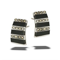 Black Onyx & Marcasite Earrings