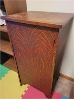 Antique oak record cabinet Measures 19" by 16.5
