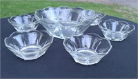 Clear Glass Serving Bowl & Individual Bowl Set