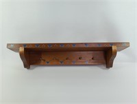 Wooden Hanging Shelf With Pegs