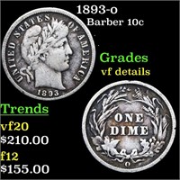 1893-o Barber 10c Grades vf details