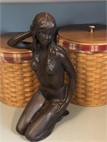 Ceramic/Plaster Naked Woman Sculpture