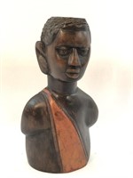Tribal Art Hand Carved Wood Bust