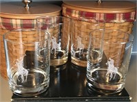 New Ralph Lauren (?) Polo LowBall Etched Glasses
