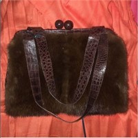 Nancy Gonzalez Mink/crocodile handbag
