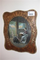 old wooden framed print
