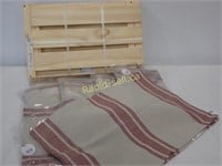 Ikea Wooden Box & Kitchen Towels