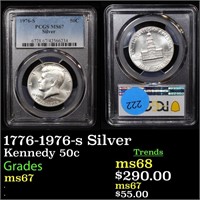 1776-1976-s Silver Kennedy 50c Graded ms67