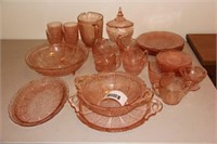 pink depression glass