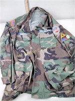 Army jacket with badges great condition
