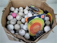 Golf balls, box full, used, names including