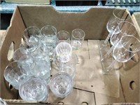 Glassware including stemware and tumblers