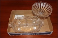 glass candy dish and serving dish