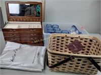 New Scotchgard table cloth, basket, jewelry box