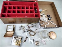Costume jewelry, jewelry box w/ key including