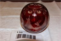 rose bowl - red with clear design