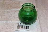 rose bowl - green glass