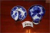 Flow Blue - 2 tea cups and saucers