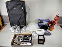 Jaguar luggage, Bombay box, kitchen utensils,