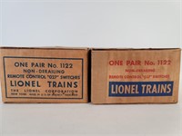 2 Lionel Boxed 1122 Switches