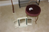 small stool chair and makeup mirror