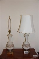 pair of glass table lamps