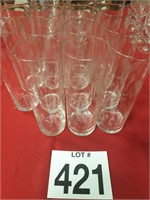 VINTAGE CRYSTAL ETCHED WHEAT GLASSES 15 tall